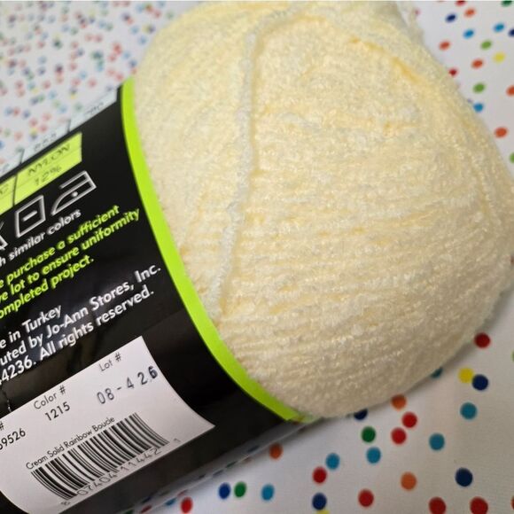 Sensations Rainbow Boucle Yarn in Cream and White - Picture 8 of 8